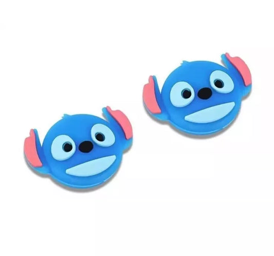 2x Blue Stitch Thumb Grips Caps for Nintendo Switch /oled / Lite Analog Stick Cover